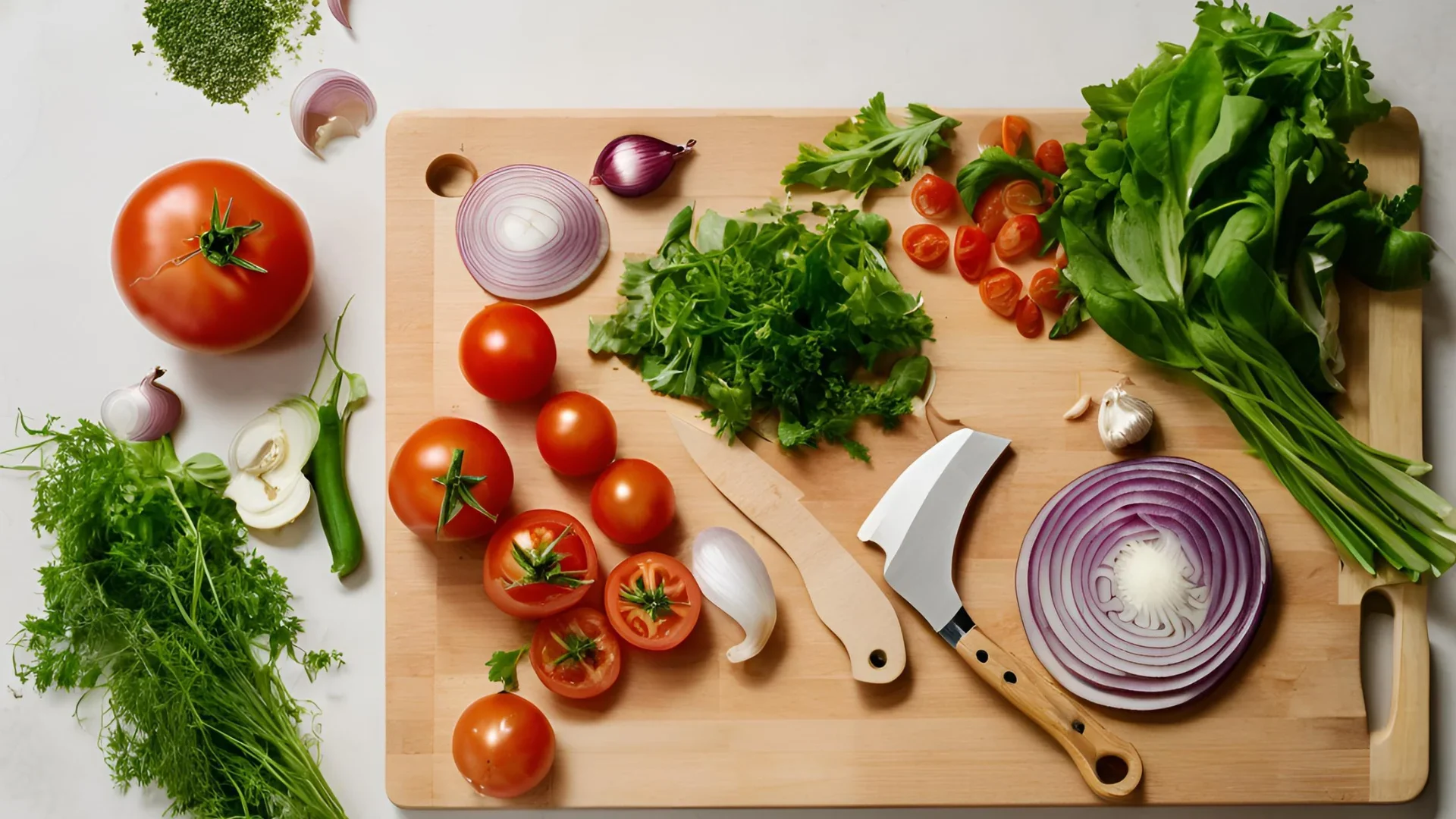 food and ingredients on the top of kitchen